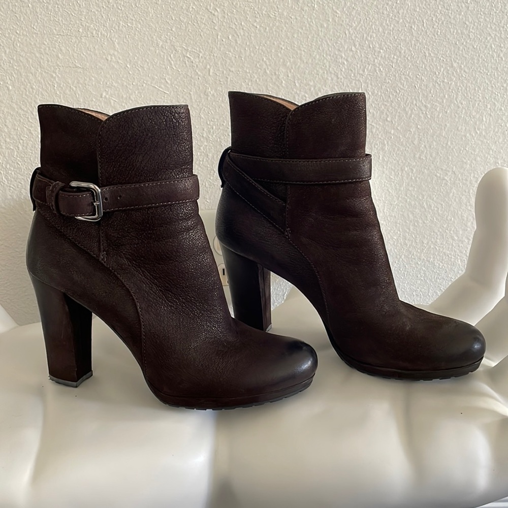 Prada block heel bootie boots